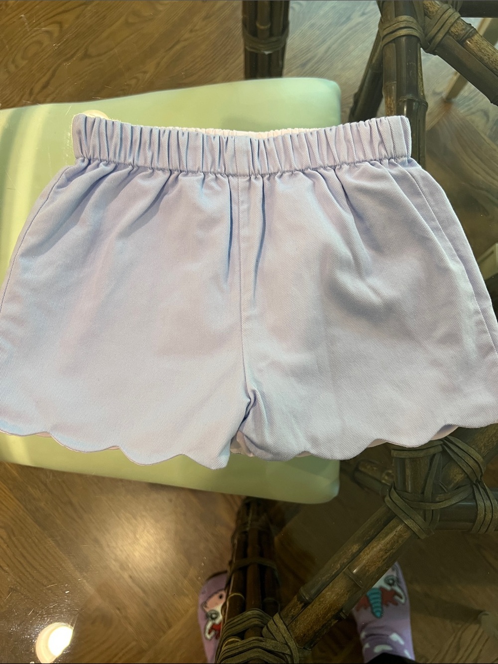 Little English Lavender Scalloped Hem Girls' Shorts